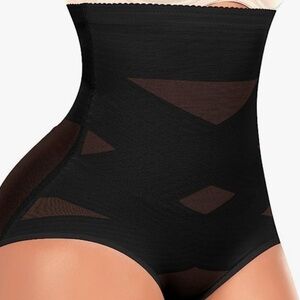 Shapewear Tummy Control High Waist for Women Size Large Black Mesh